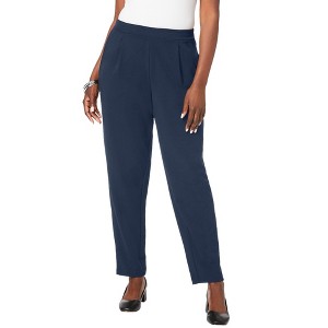 Jessica London Women's Plus Size Stretch Knit Crepe Straight Leg Pants - 1 of 4