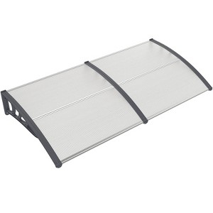 Costway 80'' x 40'' Patio Awning Canopy Outdoor Window Door Overhang Rain Snow Protection Coffee/Grey - 1 of 4