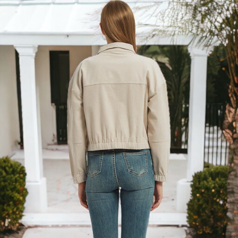Anna-Kaci Women's Long Sleeve Corduroy Short Jacket Outerwear, 5 of 7