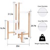Artloge 3/4 Tier Bamboo Plant Stand Tall Corner Flower Pots Display Rack White Plant Holder for Garden Office Patio Living Room Decor - 4 of 4