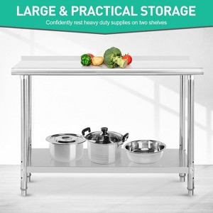 Acekool 36" NSF Stainless Steel Prep Table – 2-Tier Commercial Workstation for Kitchen, Garage & Restaurant Use - 1 of 4