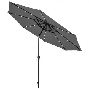 Tangkula 10FT Solar Umbrella LED Market Steel Tilt w/ Crank Patio - 1 of 4