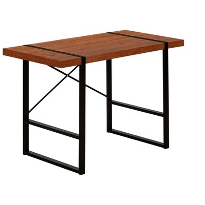 NicBex 48" Industrial Computer Desk with Grey Reclaimed Wood-Look Black Metal Legs, X-Shaped Support for Home Office, Laptop/Work