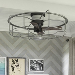Urban Ambiance Luxury Posh Indoor Ceiling Fan,  15.3"H x 32.9"W,  Galvanized Steel, UHP9151 - 1 of 4
