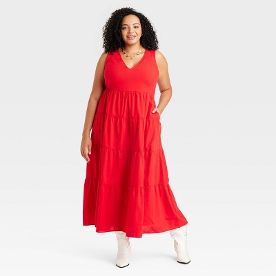 Women's Tiered Maxi A-line Dress ...