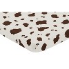 Sweet Jojo Designs Gender Neutral Unisex Baby Fitted Mini Crib Sheet Western Cowgirl Brown Off White - image 2 of 4