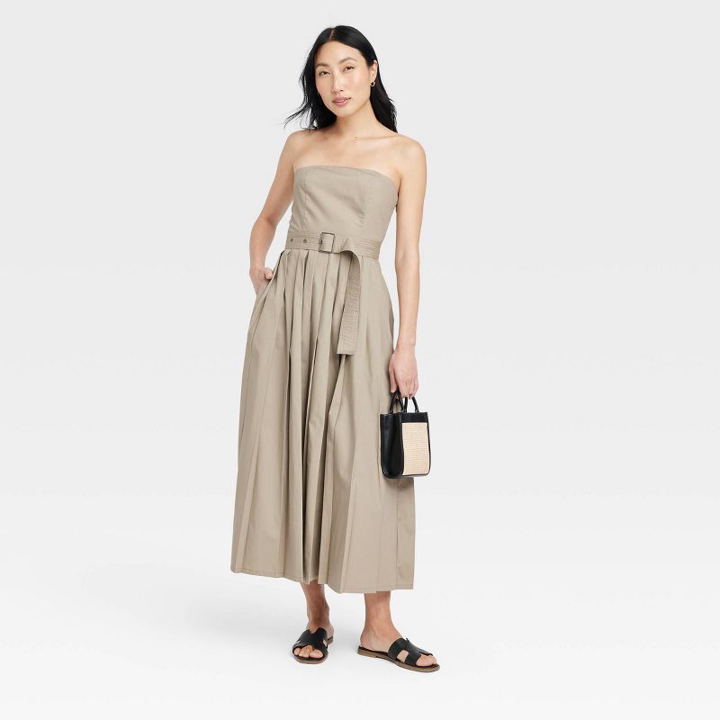 Women's Belted Midi Bandeau Dress - A New Day™, 4 of 11