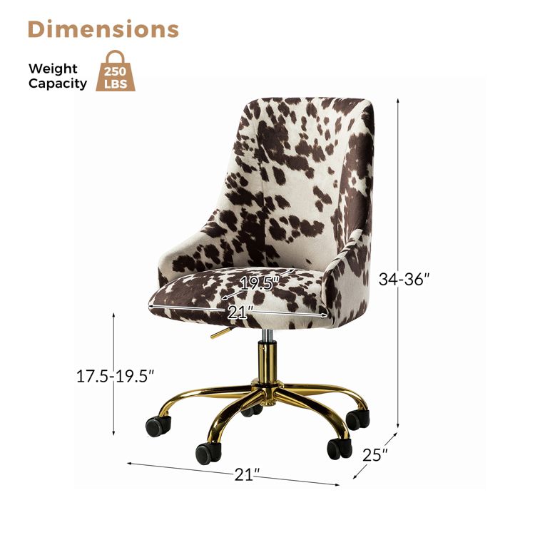 Arce Home Task Chair Modern Ergonomic  Office Chair with Unique Animal Print Design | Karat Home, 3 of 10