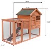 Kumasinova 58"/48" Outdoor Rabbit Hutch with Run Space,2-Story Rabbit Cage&Duck House with Removable Leak-Proof Tray,Bunny Cage for Small Animals - 2 of 4