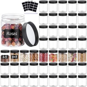 36PCS 8OZ Plastic Jars with Screw On Lids, Refillable Empty Round Containers - 1 of 4
