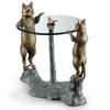 SPI Home Curious Cats End Table – Aluminum Sculptural Side Table with Glass Top, Whimsical Feline Design for Cat Lovers - 2 of 4