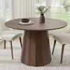Lirago Solid Wood Round Dining Table for 4 People Nordic style 46x46 Walnut - 2 of 4