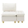 44.29 inch with movable storage cabinet with cup holder, reclining beige Polyester single sofa for bedroom living room and balcony - 3 of 4