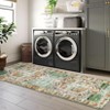 Washable Vintage Indoor Soft Non Slip Distressed Floral Print Area Rug - 3 of 4