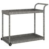 vidaXL Bar Cart Gray 39.4 inches x17.7 inches x32.7 inches  Poly Rattan - 2 of 4