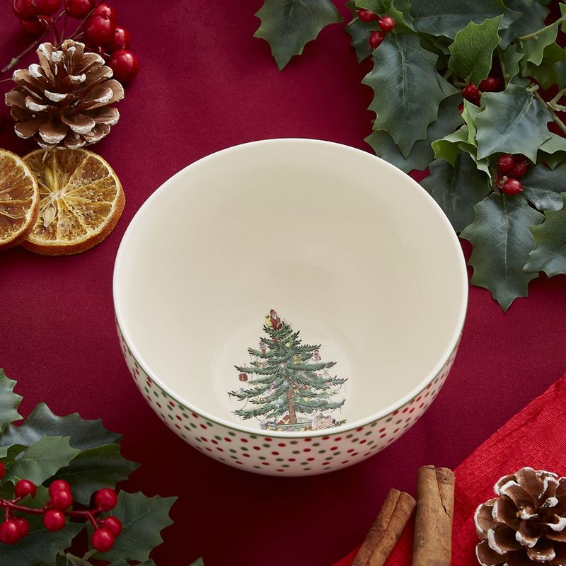 Spode Christmas Tree Polka Dot Rice Bowl, 4 of 6