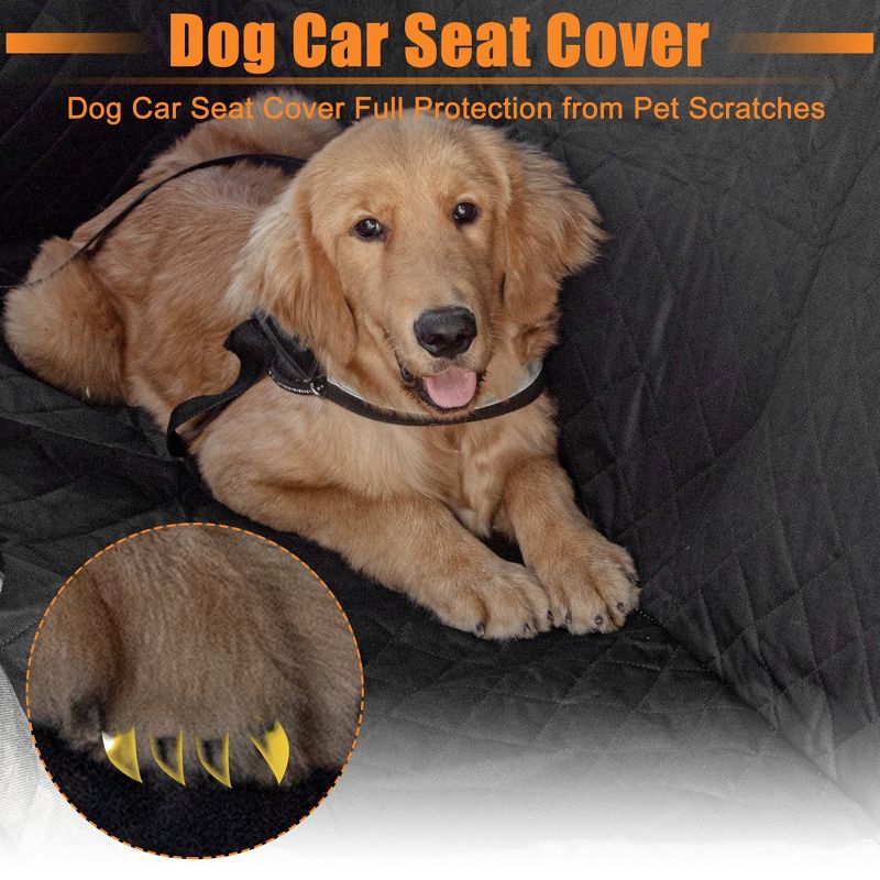 Unique Bargains PP Cotton 6 Layers Include 600D Oxford Cloth Dog Car Seat Covers 1 Set, 2 of 7