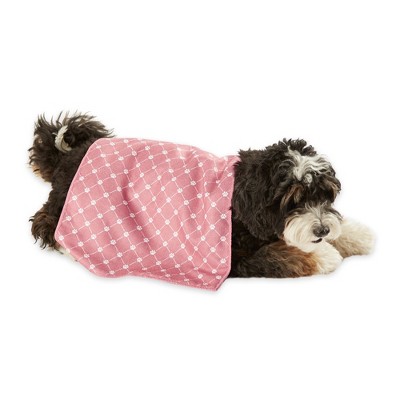 Bone Dry Microfiber Trellis Printed Pet Towel 3 Piece Set, Rose