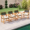 MOEPISY Set of 2 Outdoor Wooden Dining Chair with Armrests and Curved Back - 3 of 4