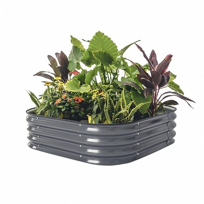 Vego Garden 4-in-1 Modular Raised Rectangular Metal Outdoor Garden Bed 42"x42"x11"