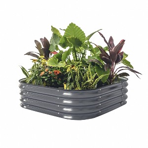 Vego Garden 4-in-1 Modular Raised Rectangular Metal Outdoor Garden Bed 42"x42"x11" - 1 of 4
