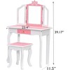 Whizmax 2-in-1 Kids Vanity, Wooden Princess Makeup Desk Dressing Table, Pretend Play Vanity Set for Kids - 3 of 4