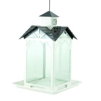 Woodlink Modern Farmhouse Metal & Glass Stable Bird Feeder - White