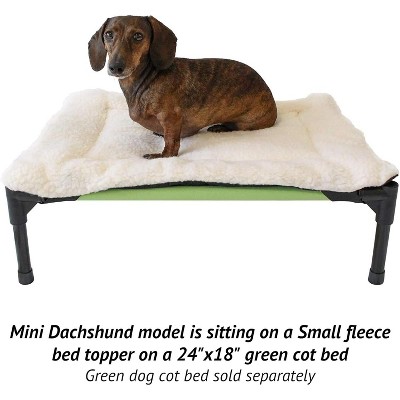 Large White Fleece Dog Bed Topper for Elevated Cot