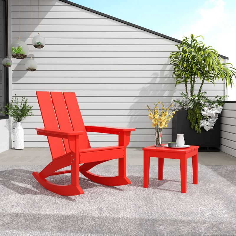 WestinTrends Modern Adirondack Outdoor Rocking Chair with Side Table Set, 2 of 3