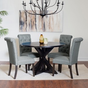 NicBex Round Dining Room Table Set for 4 Morden Dining Room Table with 4 Stylish Chairs and Pedestal Base for Kitchen - 1 of 4