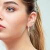 EVERLY JEWELRY | Yellow Plated Sterling Silver 4.5 - 5 MM Cultured Freshwater Pearl and 1/2 CT TGW White Topaz Beaded Hoop Earrings - 4 of 4