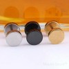 Maya's Grace Round Barbell Dumbbell Flat Back Disc Stud Earrings Unisex - 4 of 4