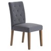 Set of 2 Westport Tufted Dining Chair Gray - Finch: Cottage Charm, Armless, Wood Legs - 2 of 4