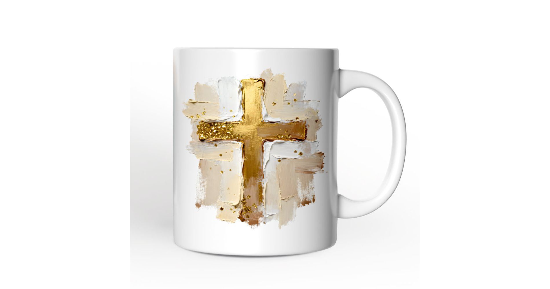 Oil Brushstroke Cross Mug, Christian Faith Jesus Easter Gift | OrnamentallyYou