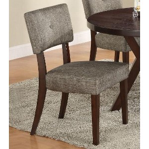 Drake Gray Fabric & Espresso Finish Side Chair (Set of 2) - 1 of 4