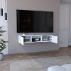 Vynxaria Adel Floating TV Stand, Sleek Wall-Mounted Console with 2-Doors, White - 2 of 4