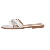 bebe Women's Slide Sandals - Slip-On Comfort with Rhinestone, Pearl, and Logo Embellished Straps - Casual Flat Sandals - 3 of 4