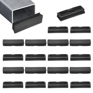 Unique Bargains Chair Leg Bar Stool Plastic Rectangle Hole Tubing End Plug Caps Black - 1 of 4