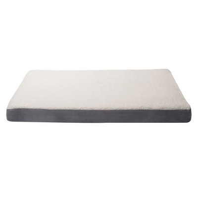 Large Gray Faux Sheepskin Orthopedic Foam Pet Bed