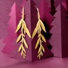 Ross-Simons Italian 18kt Gold Over Sterling Leaf and Branch Drop Earrings - 3 of 4