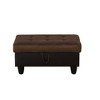 DOMETOUR Brown Lint & PVC Storage Ottoman for Living Room - 2 of 4