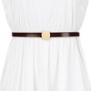 INSPIRE CHIC Women's Faux Leather Skinny Round Metal Buckle Waist Belts - 4 of 4