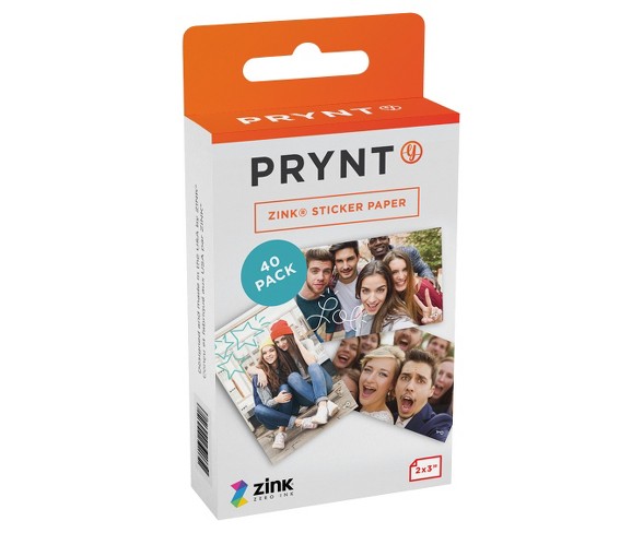 Prynt Zink Sticker Paper for Case Instant Photo Printer 40 pack - White (PP00002)