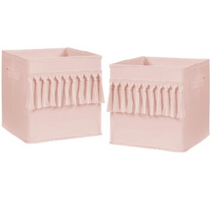 Sweet Jojo Designs Girl Set of 2 Kids' Decorative Fabric Storage Bins Bohemian Blush Pink - 1 of 4