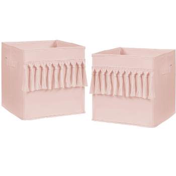 Sweet Jojo Designs Girl Set of 2 Kids' Decorative Fabric Storage Bins Bohemian Blush Pink