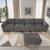 TiramisuBest 130"/96.5" Modular L Shape Chenille Sectional with Folding Table, 2 Armrest Pillows and Free Movement Ottoman, Chenille-5 Seat/4 Seat - 2 of 4
