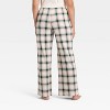 Women's Plaid Ribbed Holiday Matching Family Pajama Pants - Wondershop™ Cream - 2 of 4