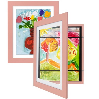 Americanflat Kids Art Frame 10x12.5 inches with 8.5x11 inches Mat - Composite Wood And Glass (2 Pack)