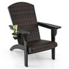 Tangkula Set of 2 Adirondack Chair w/ Rattan Padded Seat & Back Wide Hidden Cupholder Patio - 4 of 4