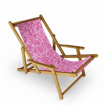Sewzinski Monochrome Florals Pink Sling Chair - Pink - Deny Designs